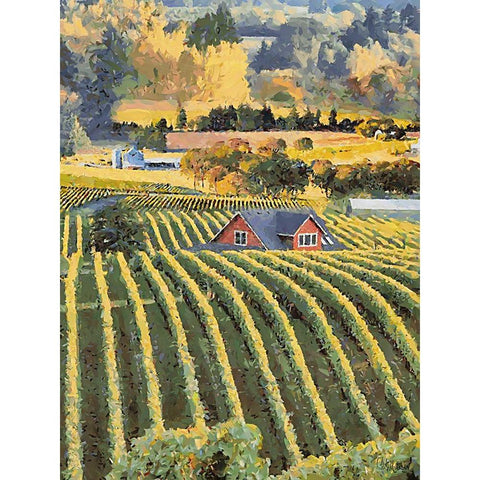 Vineyard White Modern Wood Framed Art Print by Medeiros, Celito