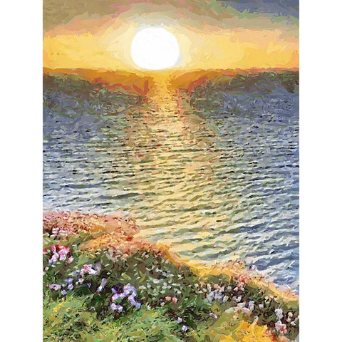 Romantic Sunset I White Modern Wood Framed Art Print by Medeiros, Celito