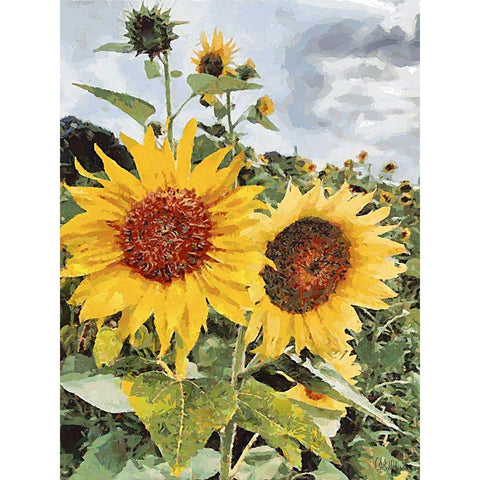 Sunflowers Collection I Gold Ornate Wood Framed Art Print with Double Matting by Medeiros, Celito