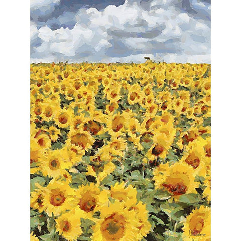 Sunflowers Collection VI Gold Ornate Wood Framed Art Print with Double Matting by Medeiros, Celito