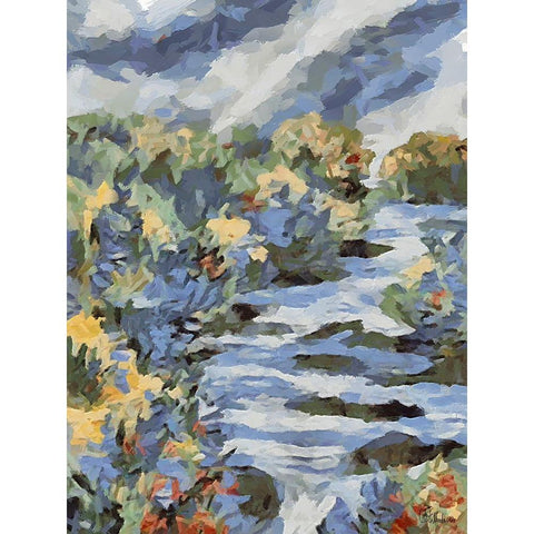 Landscapes in Monet Style IV Gold Ornate Wood Framed Art Print with Double Matting by Medeiros, Celito