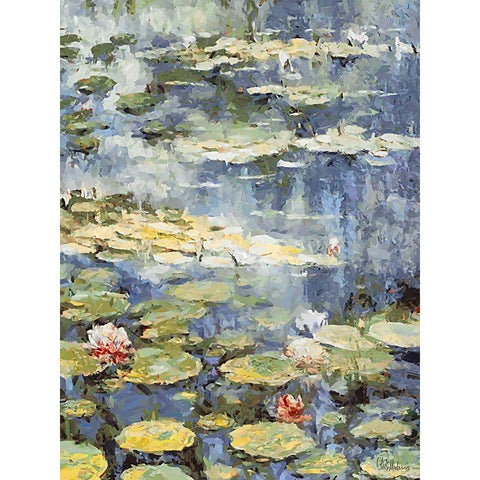 Landscapes in Monet Style V Gold Ornate Wood Framed Art Print with Double Matting by Medeiros, Celito
