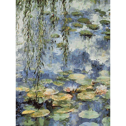 Landscapes in Monet Style VI Black Modern Wood Framed Art Print with Double Matting by Medeiros, Celito