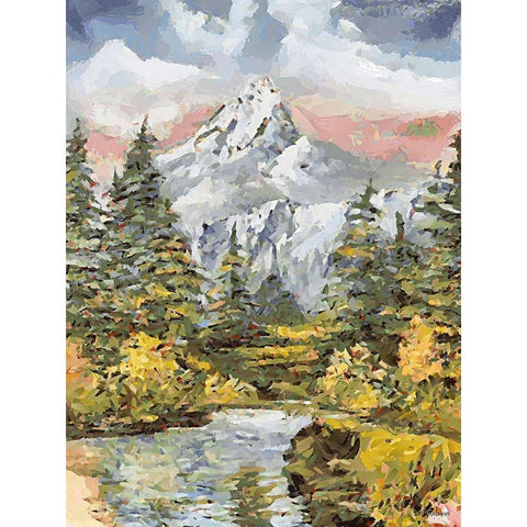 Landscapes in Monet Style IX Gold Ornate Wood Framed Art Print with Double Matting by Medeiros, Celito