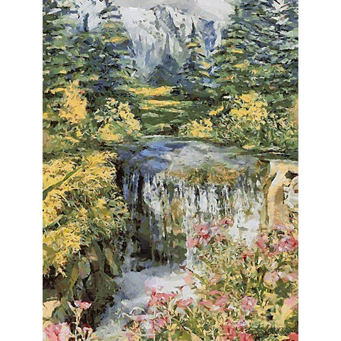 Landscapes in Monet Style X Gold Ornate Wood Framed Art Print with Double Matting by Medeiros, Celito