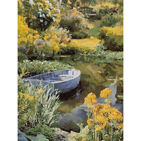 Landscapes in Monet Style XVI Gold Ornate Wood Framed Art Print with Double Matting by Medeiros, Celito
