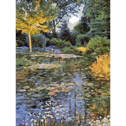 Landscapes in Monet Style XX Gold Ornate Wood Framed Art Print with Double Matting by Medeiros, Celito