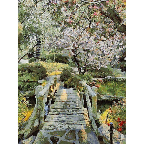 Landscapes in Monet Style XXVII Black Modern Wood Framed Art Print by Medeiros, Celito