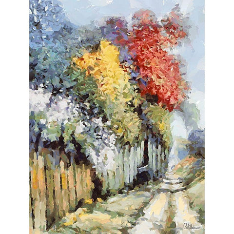 Landscapes in Monet Style XXVIII Gold Ornate Wood Framed Art Print with Double Matting by Medeiros, Celito