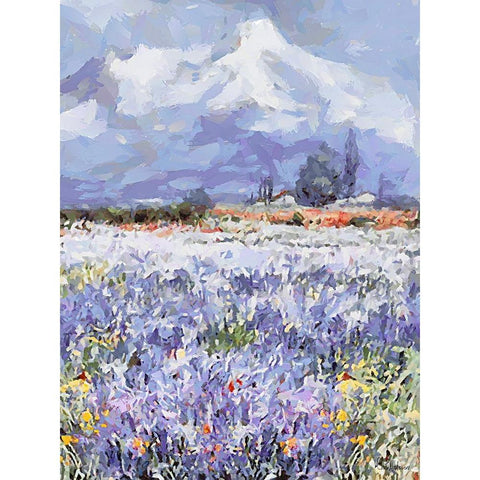 Landscapes in Monet Style XXX Black Modern Wood Framed Art Print with Double Matting by Medeiros, Celito
