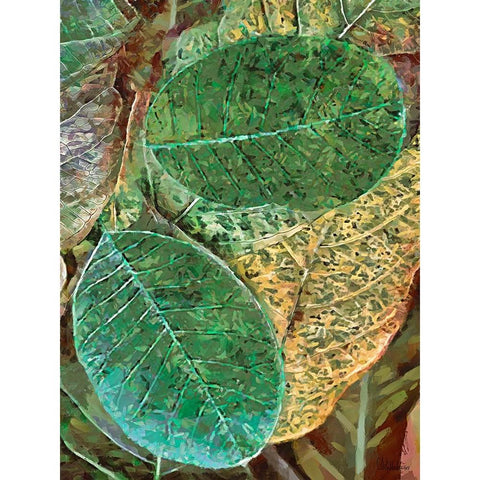 Autumn Leaves VIII White Modern Wood Framed Art Print by Medeiros, Celito