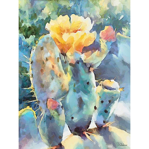 Cactus I Black Modern Wood Framed Art Print with Double Matting by Medeiros, Celito