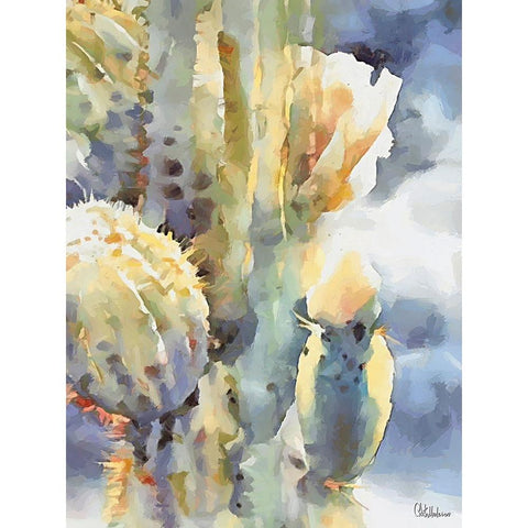 Cactus II Black Modern Wood Framed Art Print with Double Matting by Medeiros, Celito