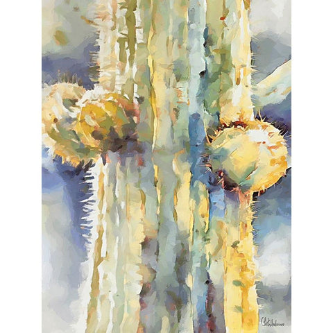 Cactus III Black Modern Wood Framed Art Print with Double Matting by Medeiros, Celito