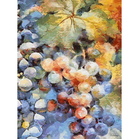 Grapes III White Modern Wood Framed Art Print by Medeiros, Celito