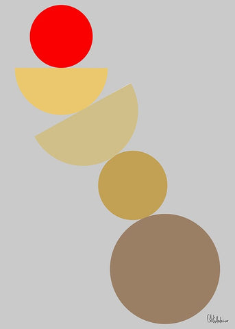 A Game with Abstract Shapes XXXVI White Modern Wood Framed Art Print with Double Matting by Medeiros, Celito
