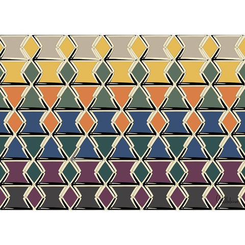 A Game with Abstract Shapes XLI Black Modern Wood Framed Art Print with Double Matting by Medeiros, Celito