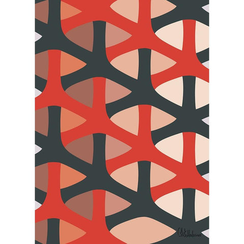 A Game with Abstract Shapes XLVI Black Modern Wood Framed Art Print with Double Matting by Medeiros, Celito