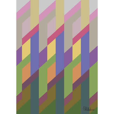 A Game with Abstract Shapes IL Black Modern Wood Framed Art Print with Double Matting by Medeiros, Celito