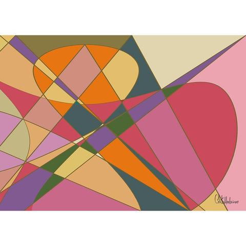 A Game with Abstract Shapes LI Gold Ornate Wood Framed Art Print with Double Matting by Medeiros, Celito