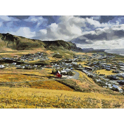 Beautiful nature in Iceland I Gold Ornate Wood Framed Art Print with Double Matting by Medeiros, Celito