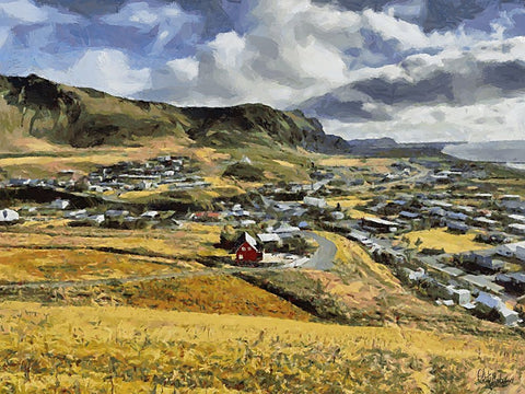 Beautiful nature in Iceland I Black Ornate Wood Framed Art Print with Double Matting by Medeiros, Celito