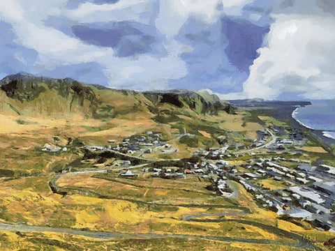 Beautiful nature in Iceland II Black Ornate Wood Framed Art Print with Double Matting by Medeiros, Celito