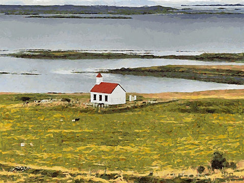 Beautiful nature in Iceland V White Modern Wood Framed Art Print with Double Matting by Medeiros, Celito