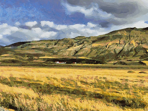 Beautiful nature in Iceland VI White Modern Wood Framed Art Print with Double Matting by Medeiros, Celito