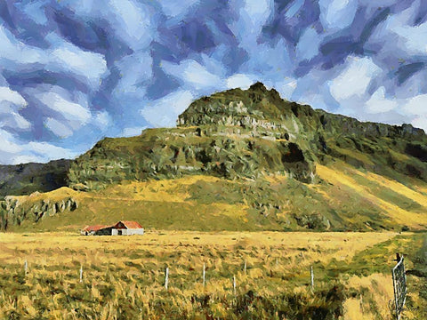 Beautiful nature in Iceland VII White Modern Wood Framed Art Print with Double Matting by Medeiros, Celito