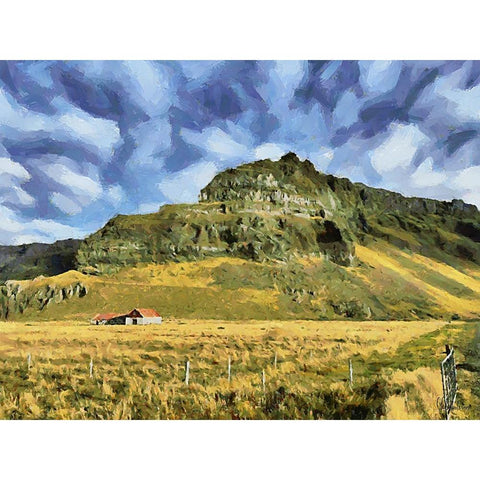 Beautiful nature in Iceland VII White Modern Wood Framed Art Print by Medeiros, Celito