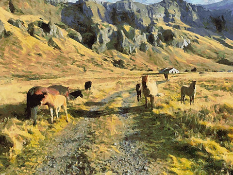 Beautiful nature in Iceland VIII White Modern Wood Framed Art Print with Double Matting by Medeiros, Celito