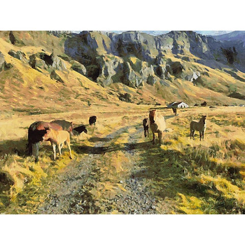 Beautiful nature in Iceland VIII Black Modern Wood Framed Art Print with Double Matting by Medeiros, Celito