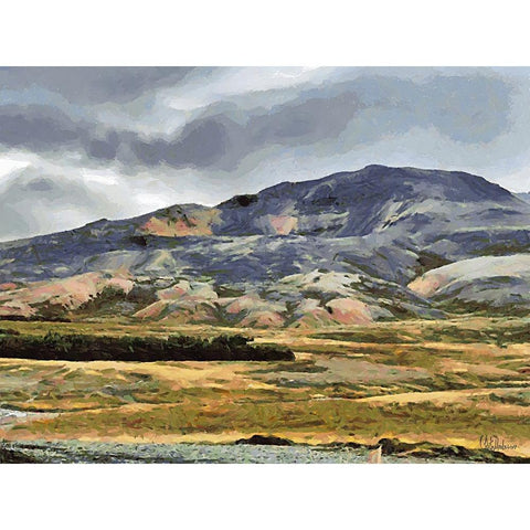 Beautiful nature in Iceland IX Black Modern Wood Framed Art Print by Medeiros, Celito