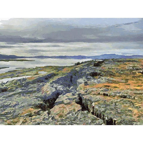 Beautiful nature in Iceland XII Black Modern Wood Framed Art Print with Double Matting by Medeiros, Celito