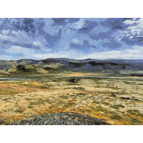 Beautiful nature in Iceland XIV White Modern Wood Framed Art Print by Medeiros, Celito