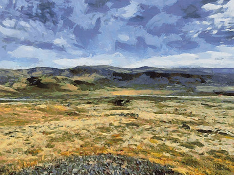 Beautiful nature in Iceland XIV White Modern Wood Framed Art Print with Double Matting by Medeiros, Celito