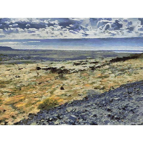 Beautiful nature in Iceland XV White Modern Wood Framed Art Print by Medeiros, Celito