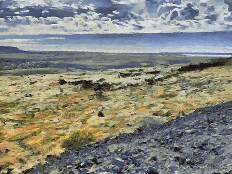 Beautiful nature in Iceland XV White Modern Wood Framed Art Print with Double Matting by Medeiros, Celito