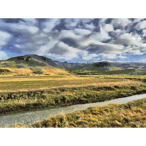 Beautiful nature in Iceland XVI White Modern Wood Framed Art Print by Medeiros, Celito