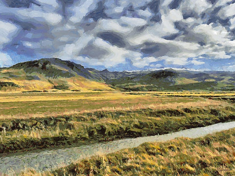 Beautiful nature in Iceland XVI White Modern Wood Framed Art Print with Double Matting by Medeiros, Celito