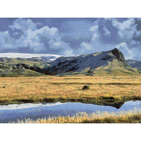 Beautiful nature in Iceland XIX Black Modern Wood Framed Art Print with Double Matting by Medeiros, Celito