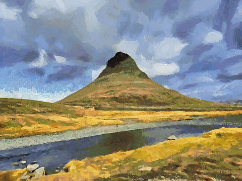 Beautiful nature in Iceland XX Black Ornate Wood Framed Art Print with Double Matting by Medeiros, Celito