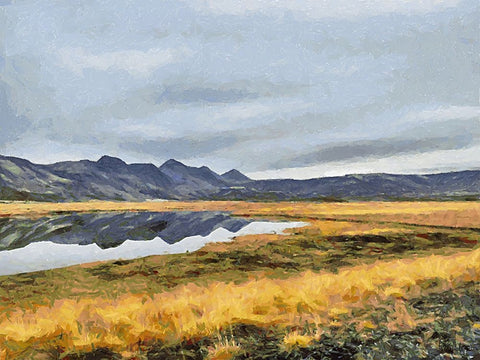 Beautiful nature in Iceland XXI White Modern Wood Framed Art Print with Double Matting by Medeiros, Celito