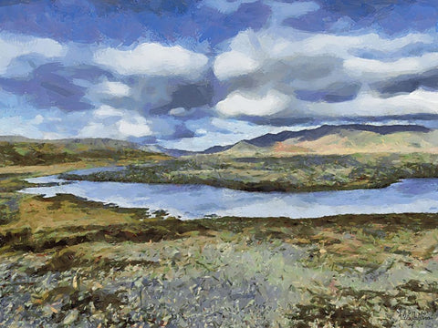 Beautiful nature in Iceland XXII White Modern Wood Framed Art Print with Double Matting by Medeiros, Celito