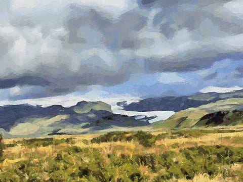 Beautiful nature in Iceland XXIII White Modern Wood Framed Art Print with Double Matting by Medeiros, Celito