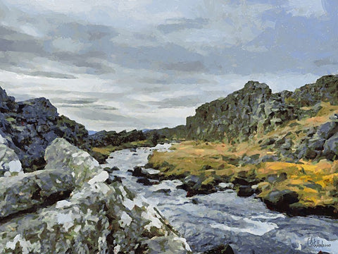 Beautiful nature in Iceland XXV Black Ornate Wood Framed Art Print with Double Matting by Medeiros, Celito