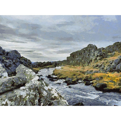 Beautiful nature in Iceland XXV Gold Ornate Wood Framed Art Print with Double Matting by Medeiros, Celito