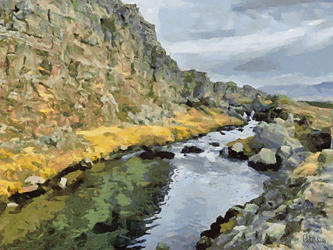 Beautiful nature in Iceland XXVI White Modern Wood Framed Art Print with Double Matting by Medeiros, Celito