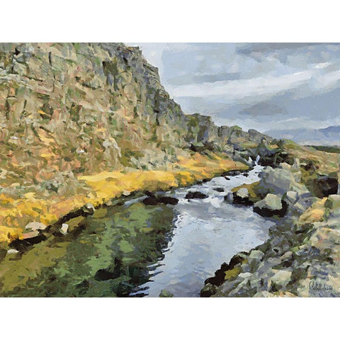 Beautiful nature in Iceland XXVI Black Modern Wood Framed Art Print by Medeiros, Celito